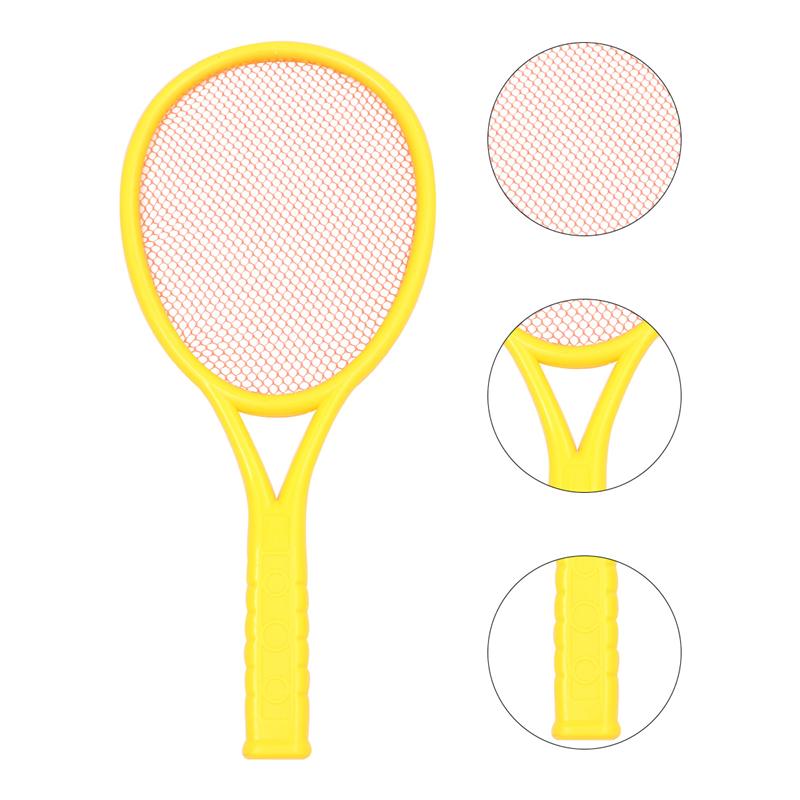 4 stk plastik tennisracket sæt udendørs sport tennis ketsjer sæt badminton tennisracket sæt  (2 stk bolde og 2 stk ketsjer)