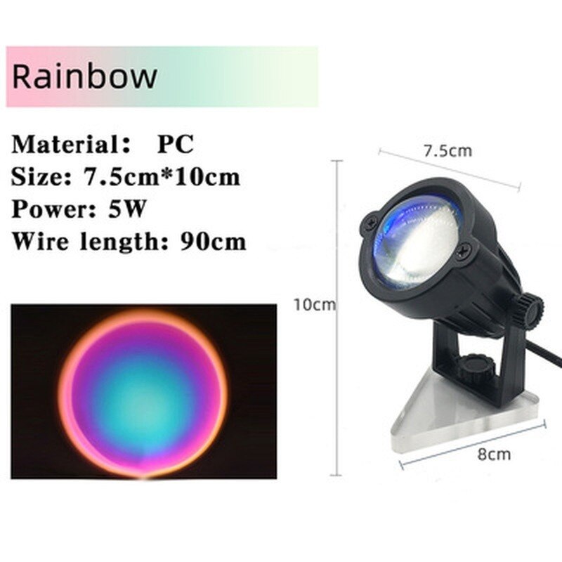 Sypialnia dla dzieci śliczna noc zachód słońca lampa projektora projektor tęcza zachód słońca atmosfera lampka nocna kawiarnia lampa projektora: tęcza / EU wtyczka
