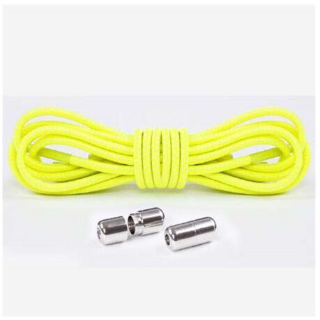 1Pair Elastic Locking Shoelaces Round No Tie Shoe Laces Kids Adult Sneakers Shoelaces Fast Lazy Shoe Lace Shoestrings: Yellow