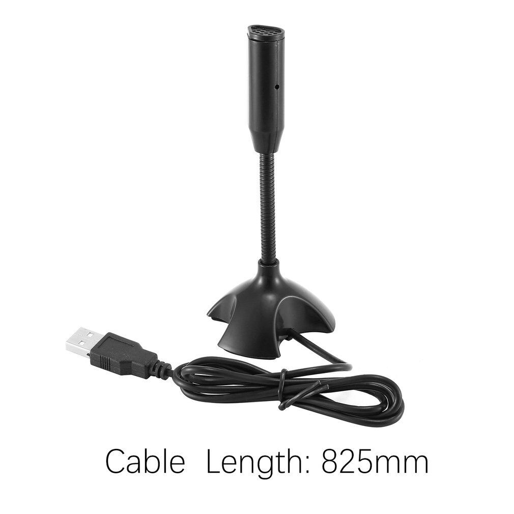 Wijden Usb Capacitieve Mini Microfoon Stand Voor Pc Laptop Notebook Online Chatten Opname Black Wired Apparaat Enkele Microfoon