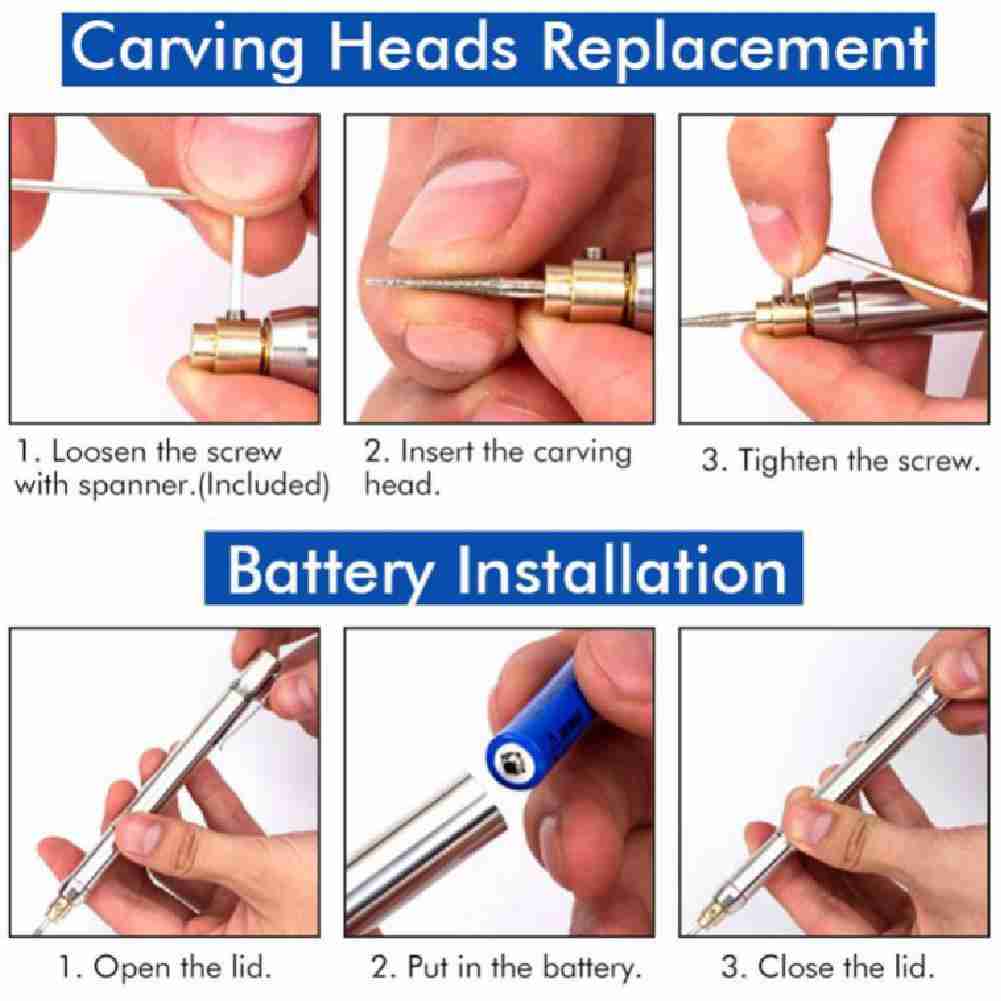 Mini Cordless Electric Engraving Pen, 60W 33000rpm DIY Grinder, Engraving Sander, Polisher, Manual Polishing Tools