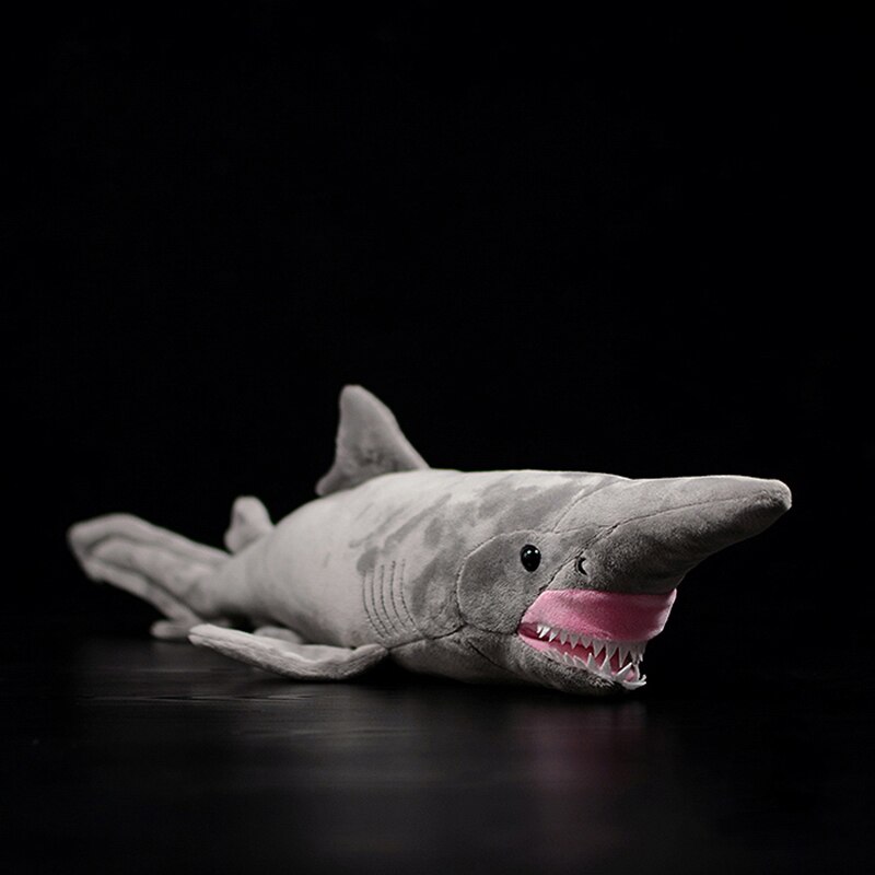 52cm lange naturtro frilled haj udstoppet legetøj super blødt realistisk havdyr hajer plys legetøj til børn: Nissehaj