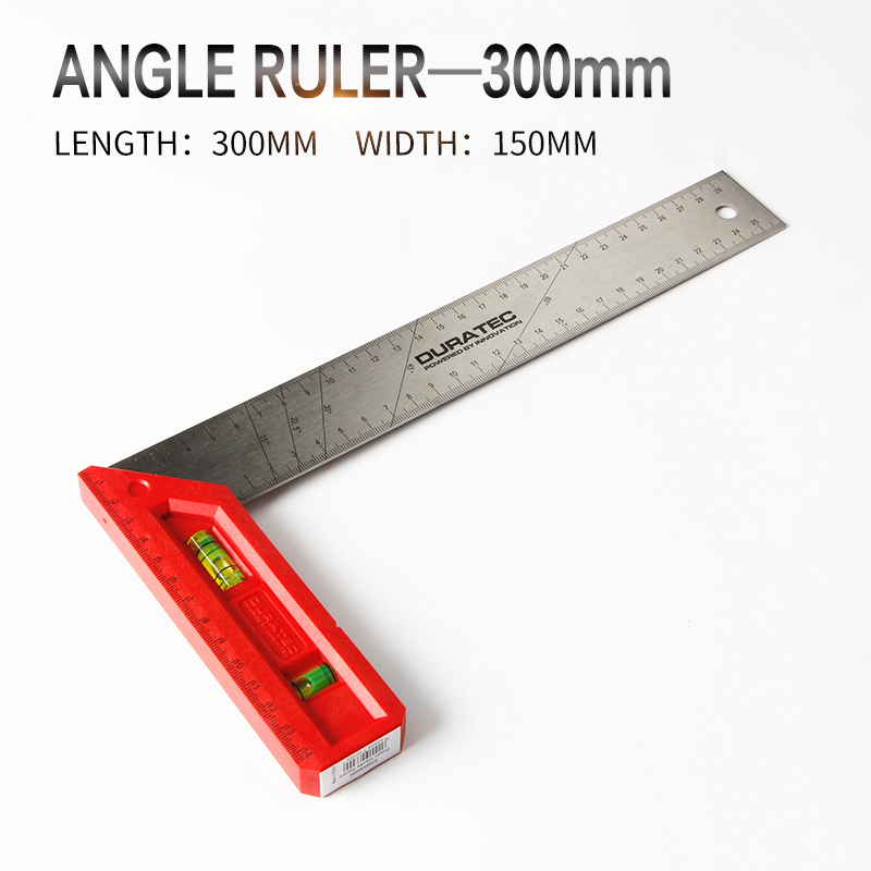 90 Grad drehbares Dreieck und rechtwinkliges Ecklineal 200 mm 300 mm 400 mm Kunststoffgriff für Holzbearbeitungs-Messwerkzeuge: WHITE