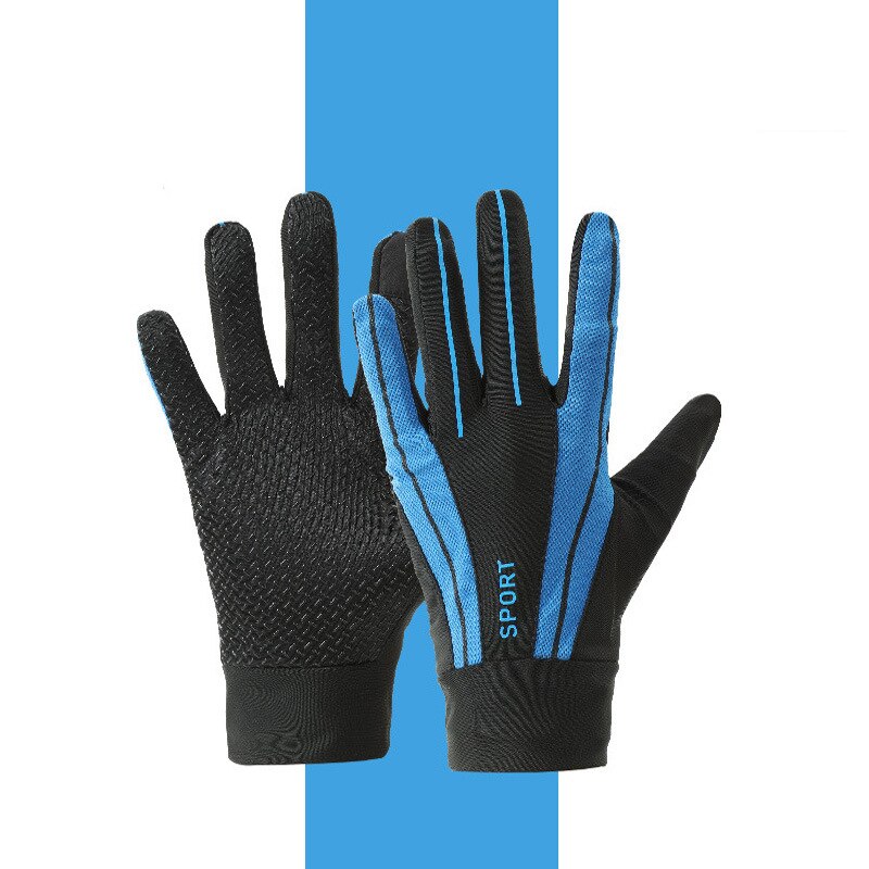 Handschoenen Wanten Fiets Training Fietsen Gel Touch Screen Mtb Mountainbike Beschermende Sport Mannen Vrouw Outdoor Lange Dunne Handschoenen: blue / Xl