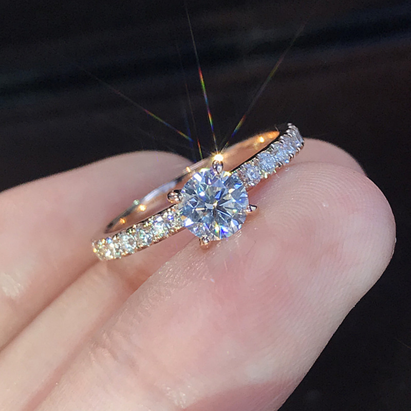 Trendy Crystal Engagement Ringen Voor Vrouwen Aaa Wit Zirkoon Kubieke Elegante Ringen Vrouwelijke Bruiloft Sieraden