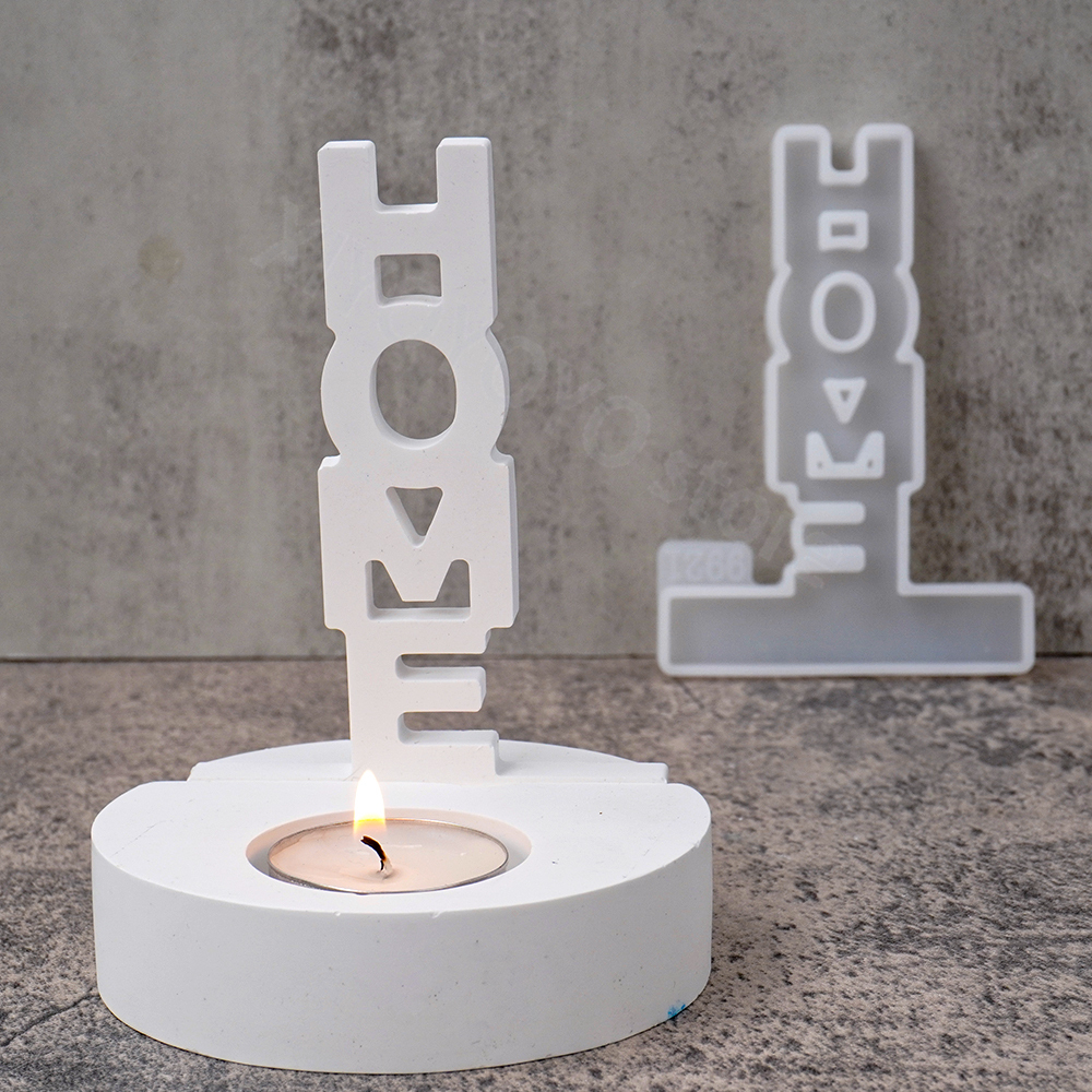 Molde de silicona con letras del alfabeto 3D para decoración del hogar, candelabro de yeso, cemento, bricolaje, resina epoxi, artesanía,