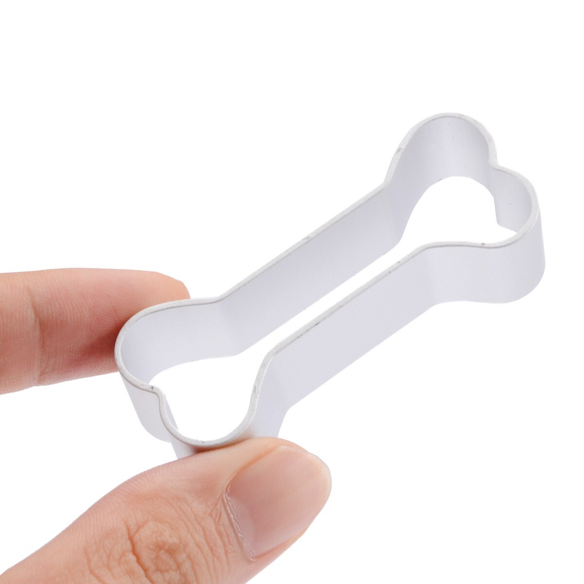 Mayitr-Molde para galletas con forma de hueso de perro 3D, herramienta de corte de acero inoxidable para Fondant, sellos de galletas, herramientas de cocina para hornear 6,5x2,5 cm