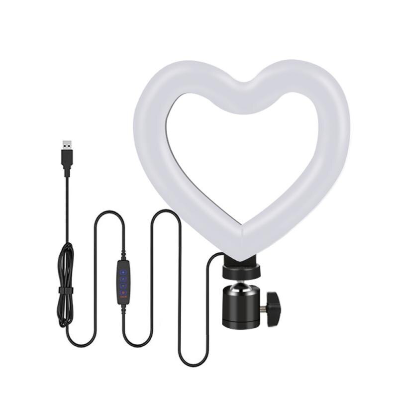 Dimmable Froid LAMPE À LED 6 pouces En forme de Coeur maquillage Photographie Vidéo En Direct Lampe Tricolore Remplir ALIMENTÉ PAR USB: Default Title