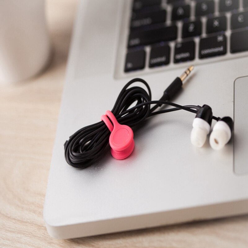 Bobina magnética de silicona para auriculares, enrollador de cables de silicona, tipo de bobina, soporte de Cable, organizador de cables para xiaomi, 1 Uds.