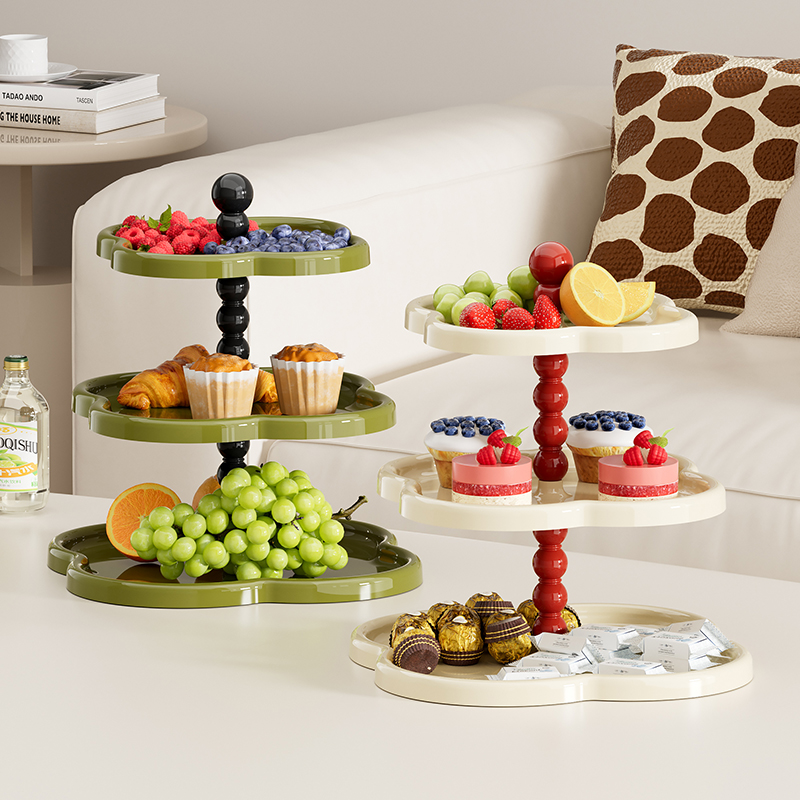 UFORU-Tablett, mehrstöckiges Wohnzimmer, exquisites Nachmittagstee-Herztablett mit hohem Erscheinungsbild, französisches Kuchen-Dessert-Snack-Tablett