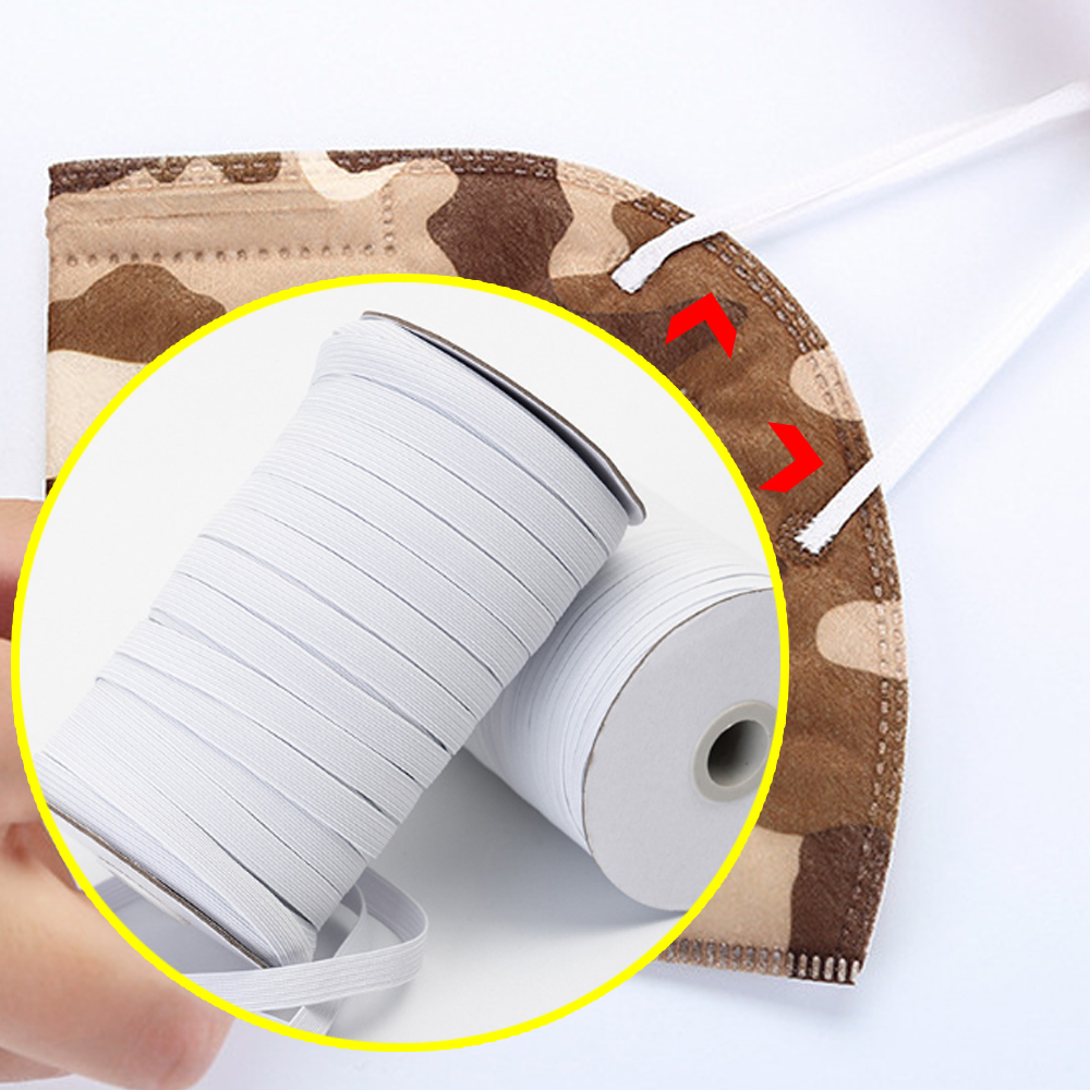 250 Yards Elastic Bands for Sewing Crafts Flat Elastic Band Braided Stretch Strap Cord Roll for Sewing and Crafting