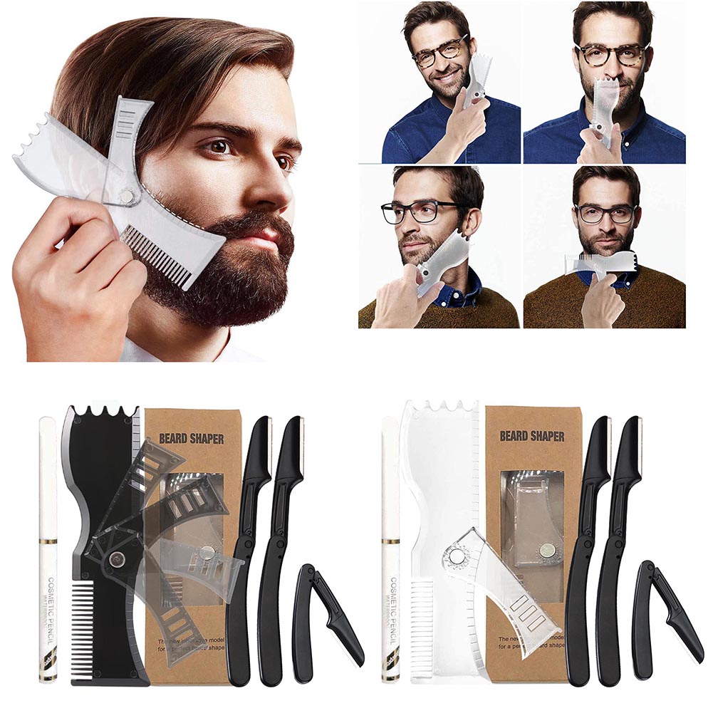 Gesichts haar Vorlage Kit verstellbare Bart Shaper Schnurrbart Trimmen Set praktische Bart Schablone Führung rutsch feste Styling-Tool