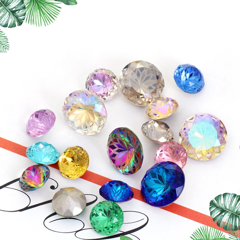 Ronde Rivoli Lijm Op Rhinestones 10Mm Pointback Stenen Diy Ambachten Shiny Glas Strass K9 Kristallen