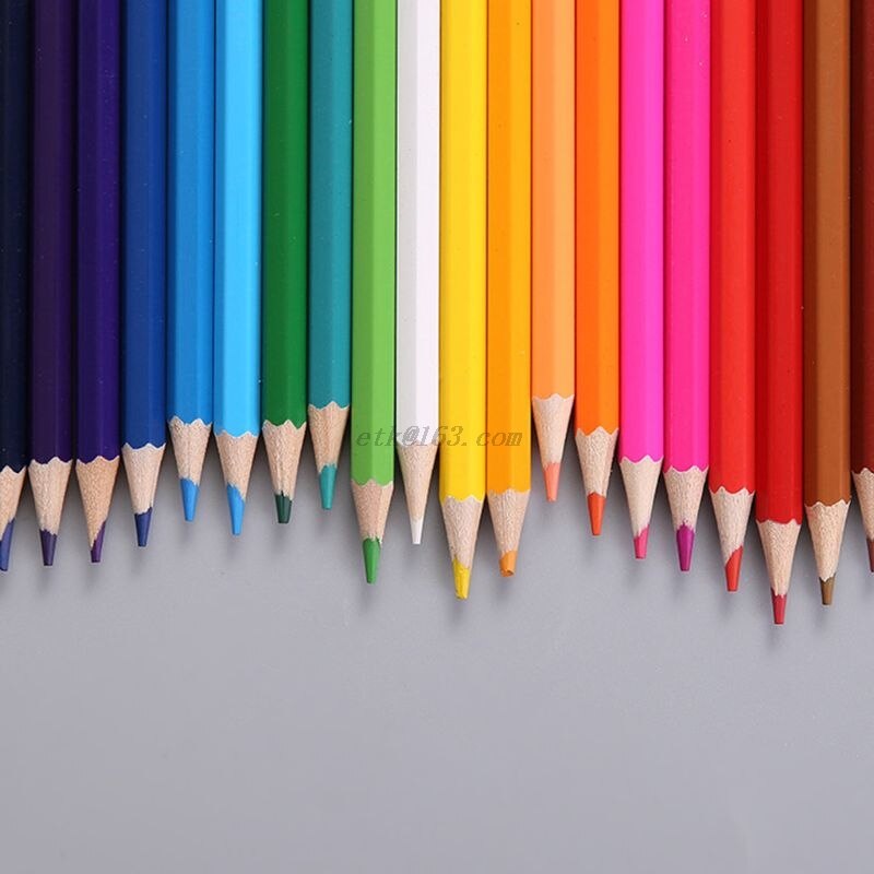Lápices de colores de madera Natural para dibujo, suministros de bocetos para artista, oficina y escuela, 12/24 unidades