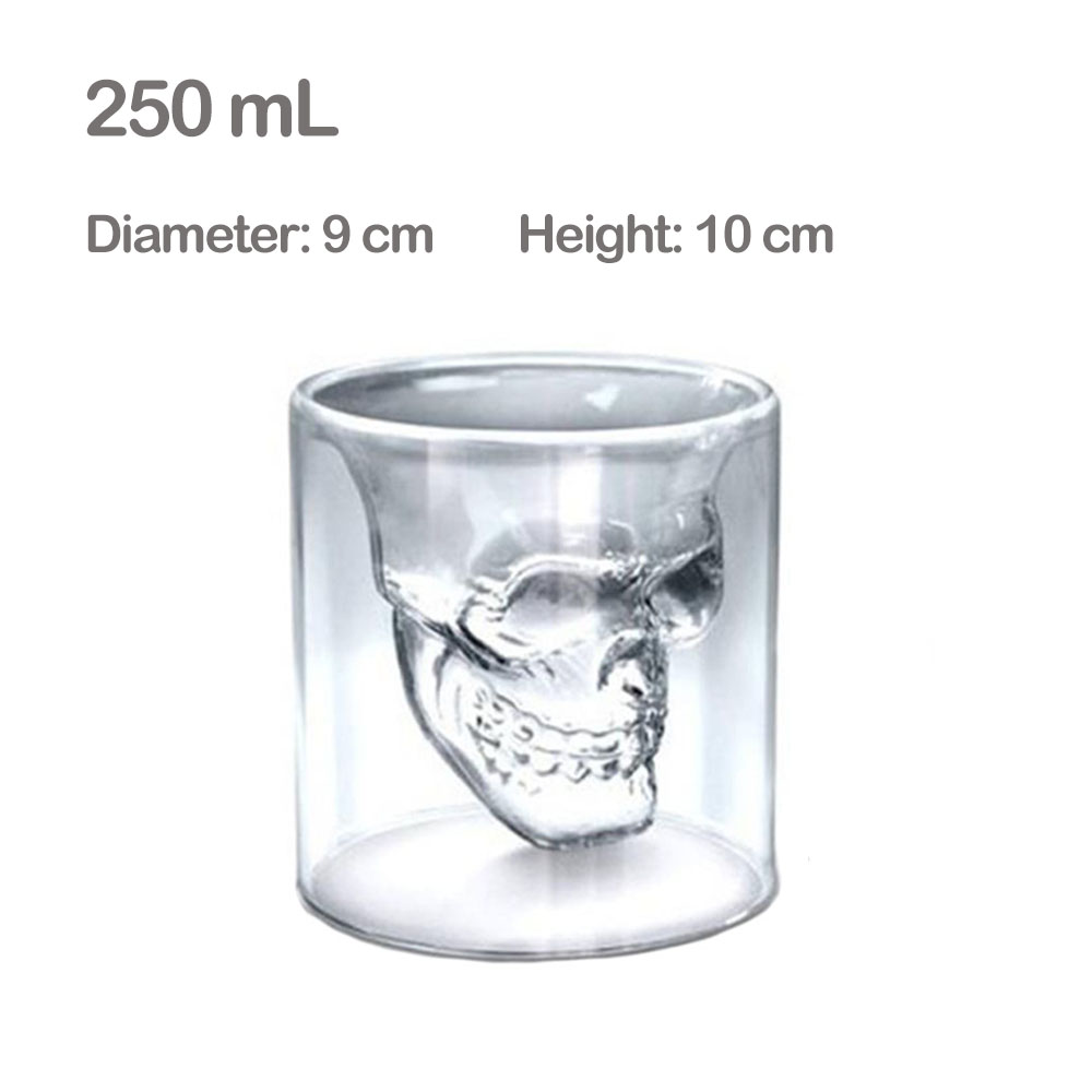 125ML 350ML 550ML 1000ML Vodka Bottle Skull Bottles Gothic Wine Vodka Decanter Glass Flagon: 250ml