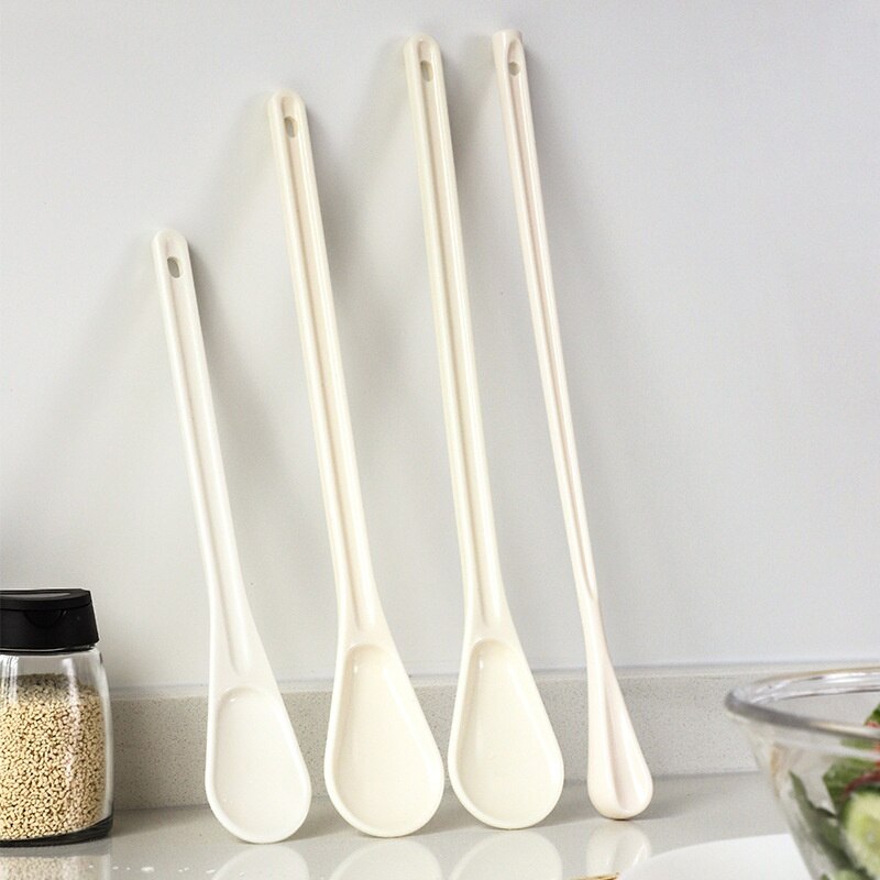 Multi-function Salad Stirring Spoon Long Handle Ice Cream Dessert Spoons Eco-Friendly PP Jam Stirring Spoon Kitchen Tableware
