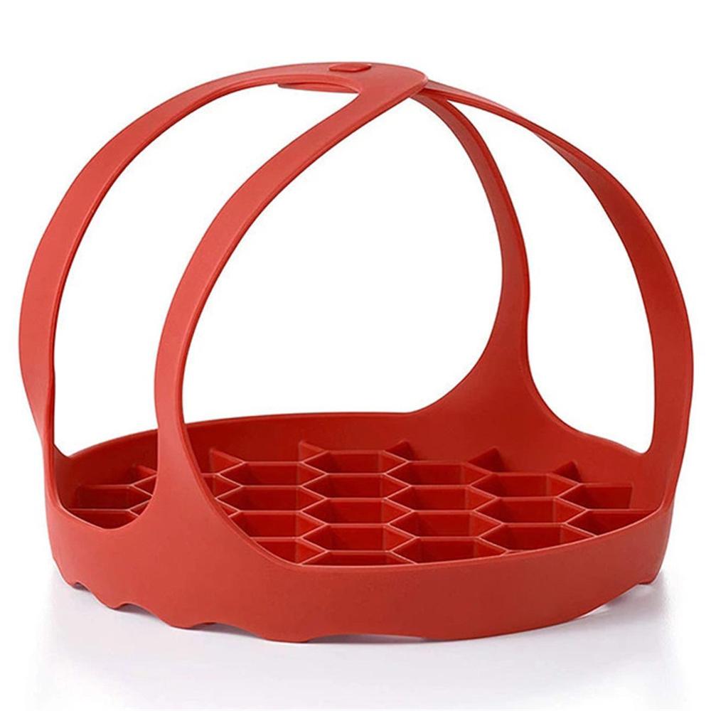 Pressure Cooker Sling Silicone Steamer Lifter Accessories Cookers Kitchen Drain Pad Crock Pot Heat Insulated Mat Egg Rack: red
