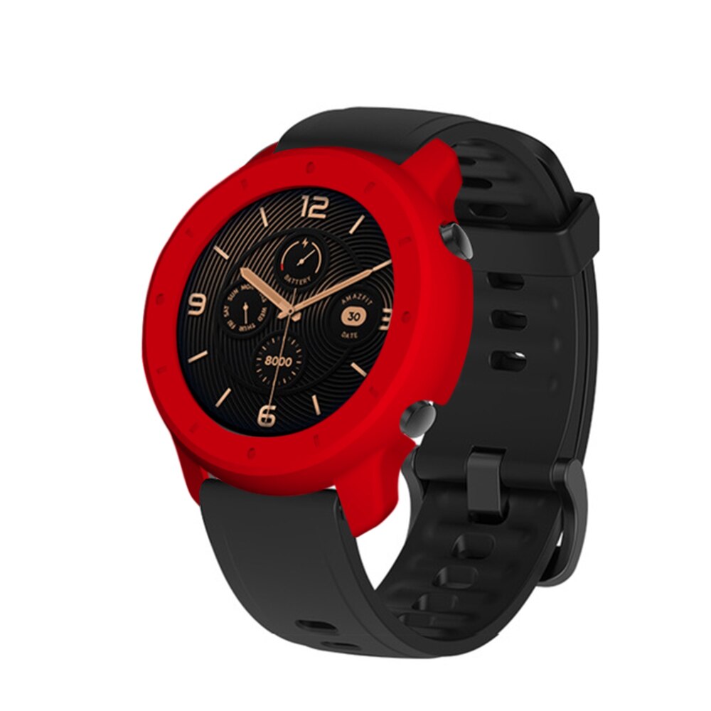 Protector Case Voor Xiaomi Amazfit Gtr 42Mm Pc Horloge Gevallen Cover Shell Frame Protector Voor Huami Amazfit Gtr 42Mm Accessoires: Rood