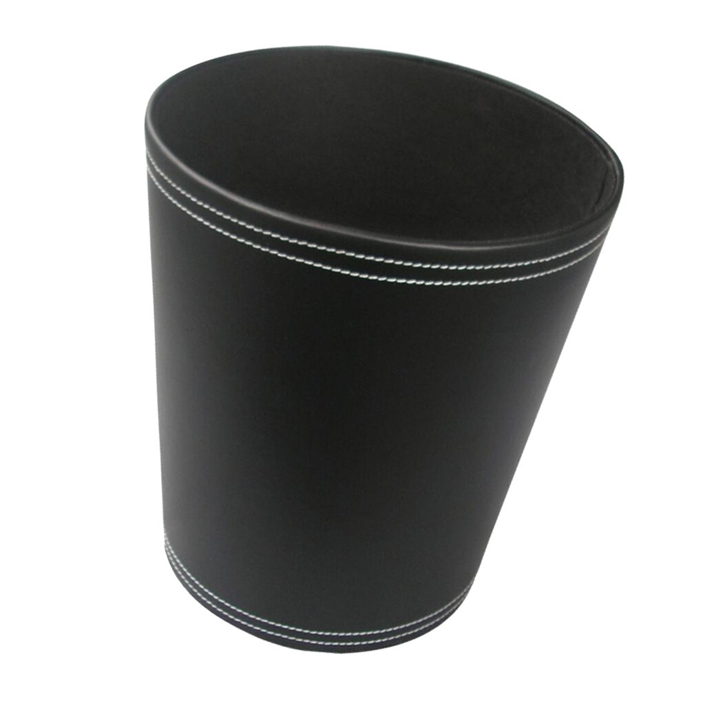 Coffee/Cubo de cuero PU negro, Rubbis, contenedor de residuos de estilo Retro h, cubo de basura,: Default Title