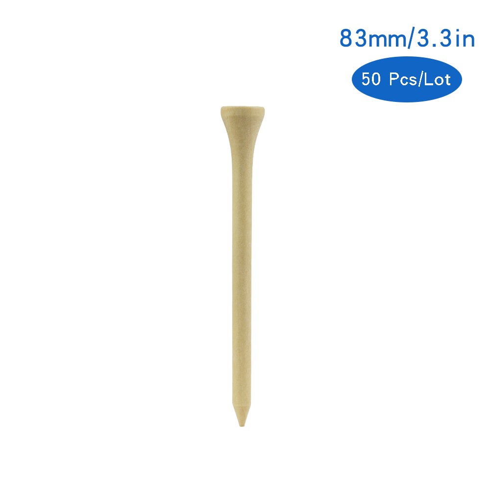 50 Stks/partij Golf Tees Plastic Hout Bamboe 4 Stijlen Golf Tee Kleurrijke Voor Over Sized Drivers, irons &amp; Hybriden. Langer Drives: 83mm wooden tees