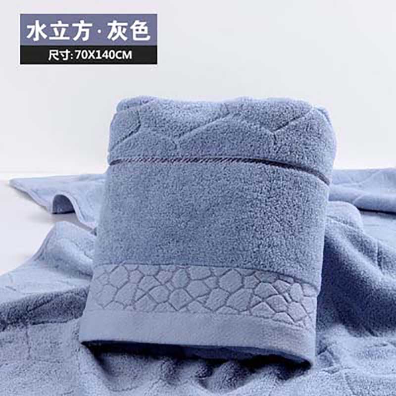 140 x 70cm badehåndklæde 100%  bomuldshåndklæde 7 farver til rådighed bomuldsfiber blødt fint vand terning tekstur jacquard håndklæder: Grå