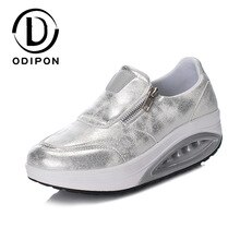 Platform Sneakers Waterproof Thick Bottom Height Increasing Casual Women Rocking Shoes Shock Absorber Outdoor Rocking Shoes