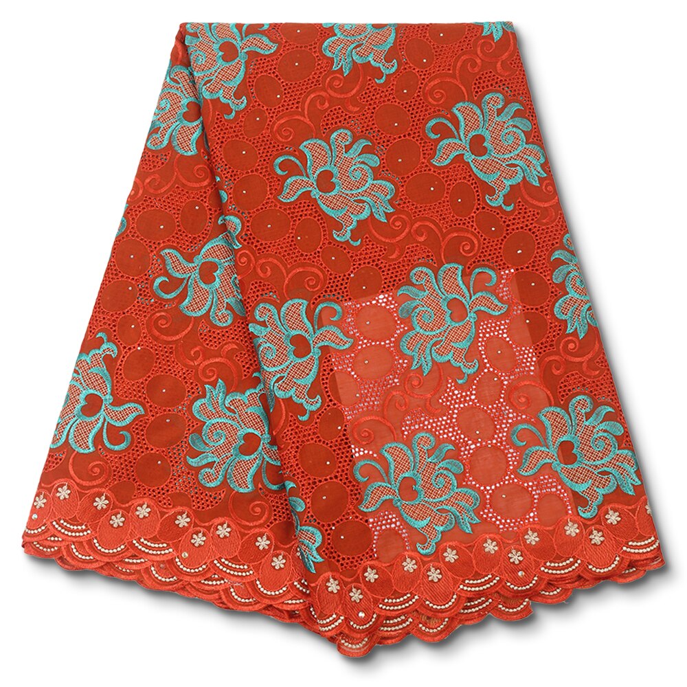 African Lace Fabric Lace Beautiful Nigerian Cotton Lace Fabrics With Stones For Party Wedding Dress YA3696B-6