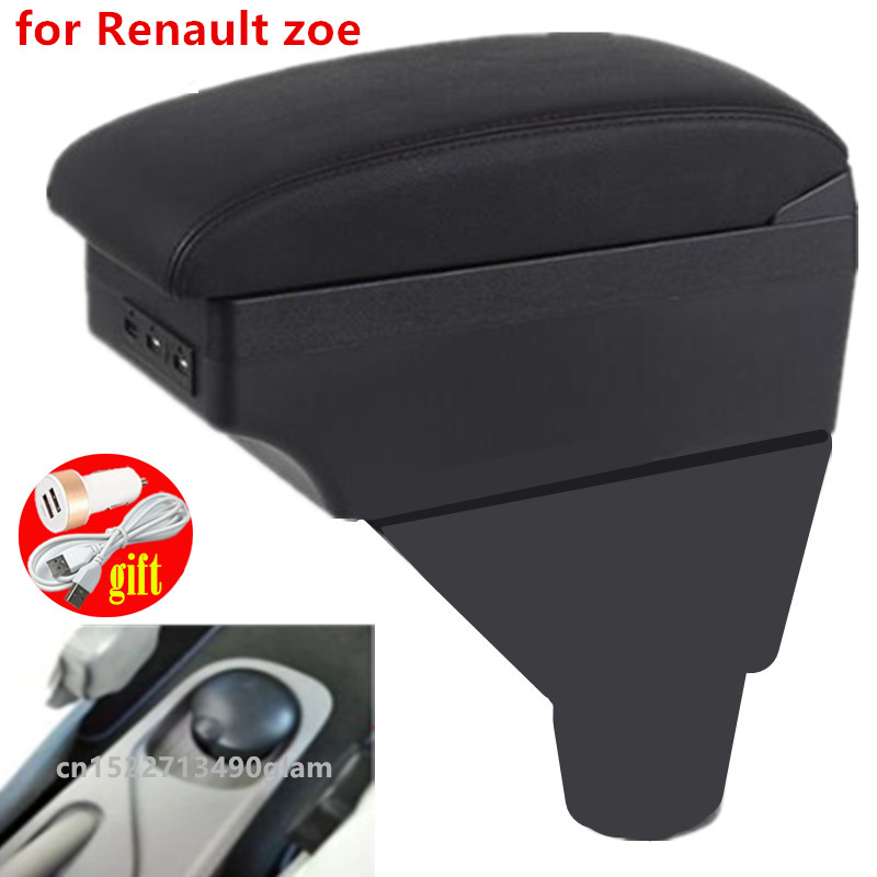 for Renault zoe armrest box central Store content Storage box USB interface