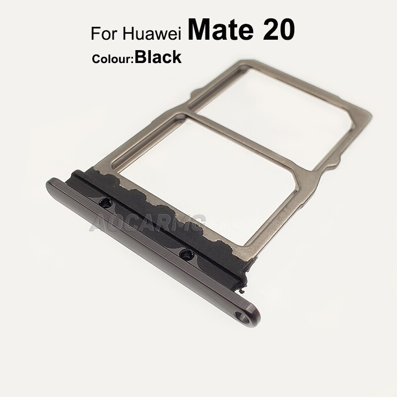Aocarmo SD MicroSD Holder Nano Sim Card Tray Slot For Huawei Mate 20 Mate20 HMA-AL00 HUAW: Black