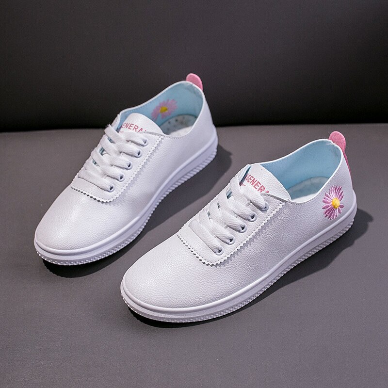 Lente lage schoenen student ademend vrijetijds zacht comfortabel antislip ronde kop dames kleine witte schoenen