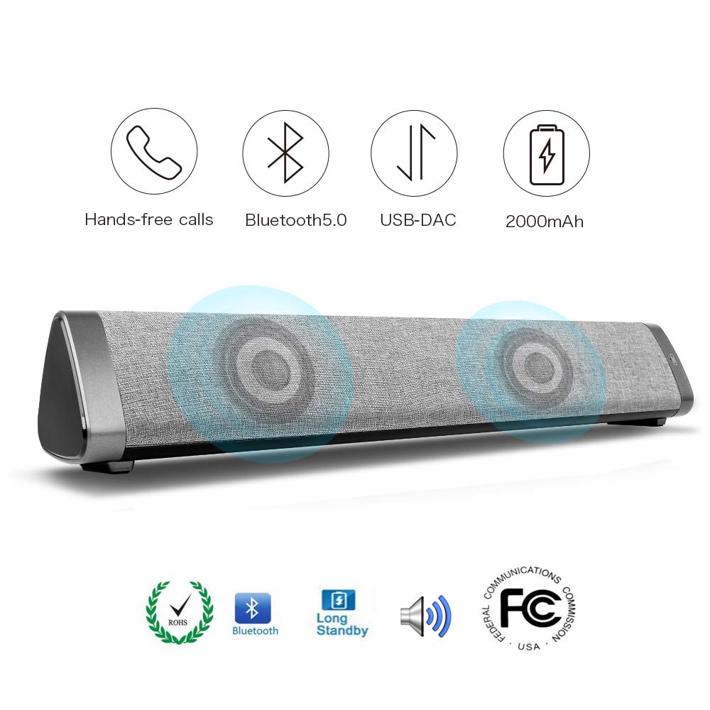 Handsfree Bluetooth Speaker powerful portable speakers Sound bar with wireless subwoofer Remote Control for TV Latop PC speaker