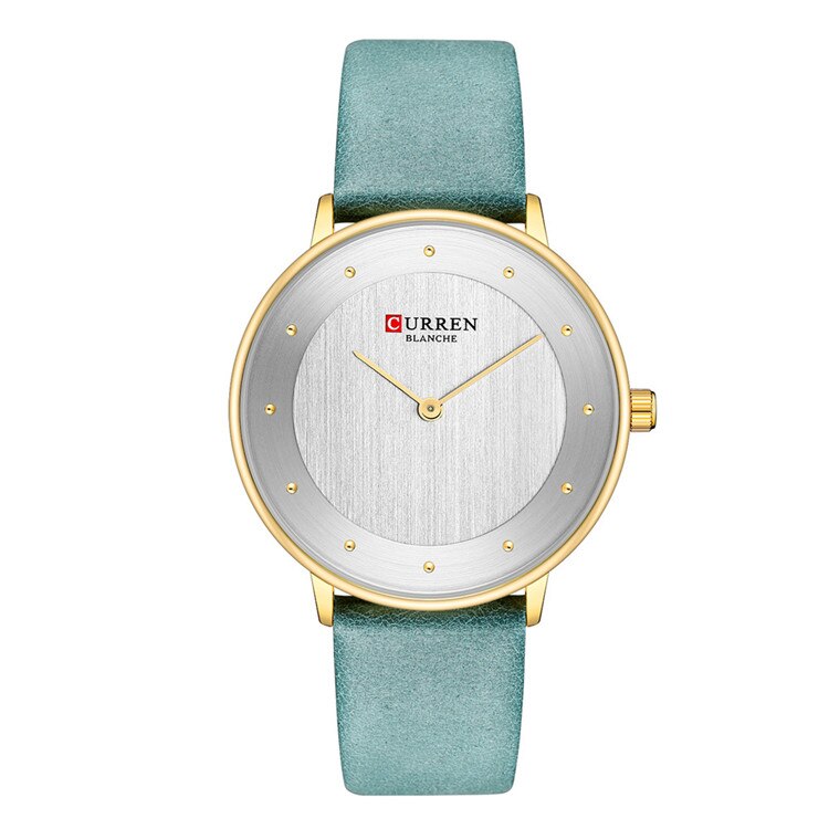Mooie Vrouwen Quartz Horloges Slanke Mode Lederen Dames Polshorloge Reloj Mujer Curren Vrouwelijke Klok Voor Vrouwen: green