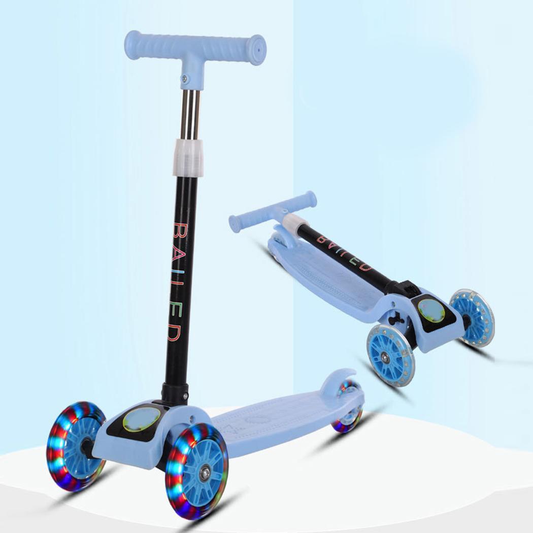 Kids Adjustable Height Kick Scooter 3 Wheels Wide 58-73cm/22.8-28.7inch Deck Back Brake 2~8 Years old Pedal