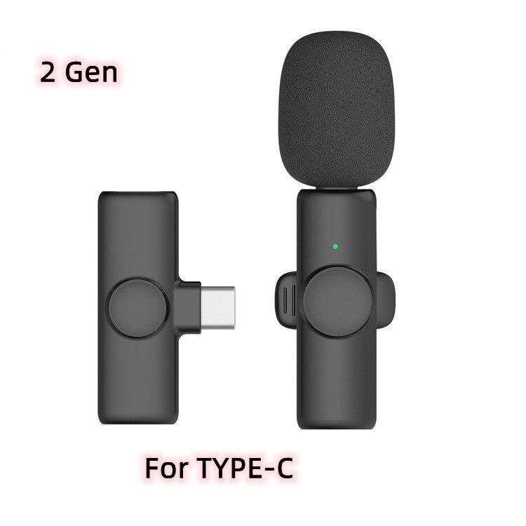 Kabelloses lavalier-stereo-mikrofon mit rauschunterdrückung, tragbar, für audio- und videoaufnahmen mit iphone, android-smartphone und handy (live-spiele).: 2. generation a