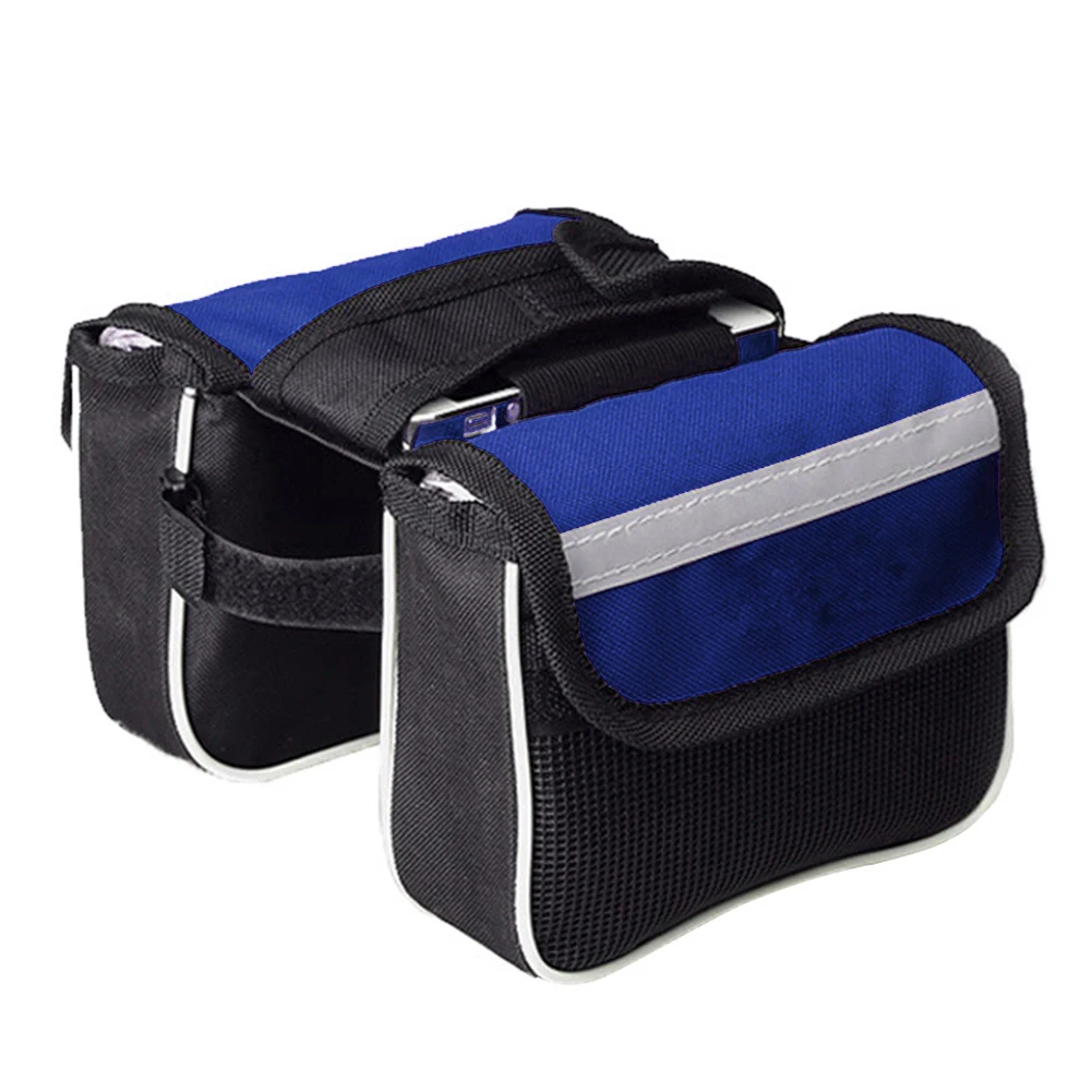 Bolsas para tubo delantero de bicicleta, funda impermeable para teléfono móvil, bolsa para SILLÍN de ciclismo de montaña, paquete de accesorios para bicicleta
