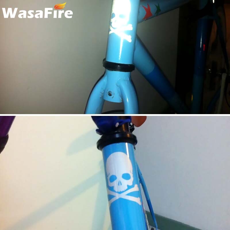 1pz Ciclismo Bici Adesivo Riflettente Fluorescente cranio Adesivi MTB fisso Ingranaggio Scheletro Decalcomanie Accessori per Biciclette