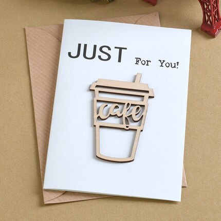 6pcs Mini Birthday Cards Wood Message Kids Party Greeting Cards: MINI-1910-03