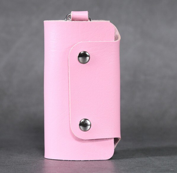 Porte-clé en cuir PU porte-clé de voiture porte-clé: Pink