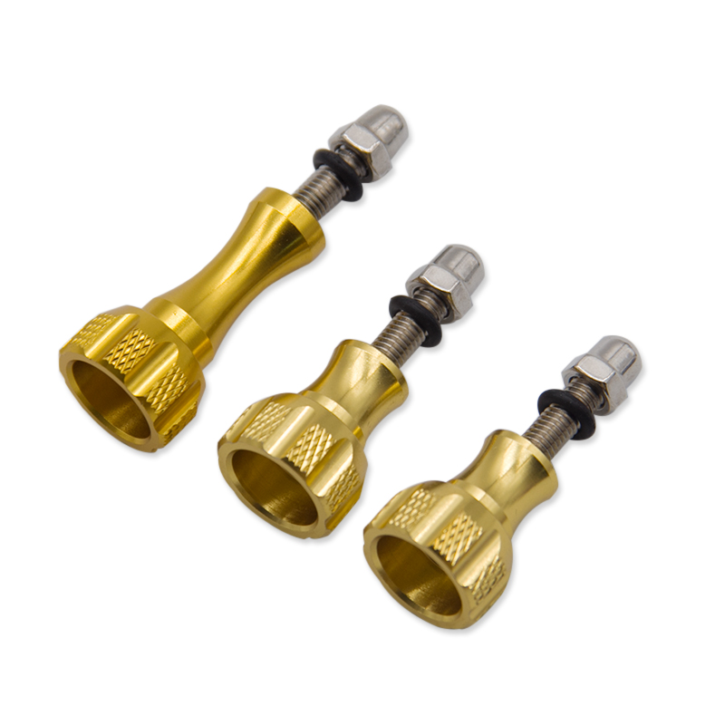 3 uds perilla de pulgar de aluminio tornillo para GoPro Hero 7 6 5 4 Xiaomi Yi 4K Sjcam SJ4000 H9 funda trípode montaje Cam accesorio más: Color dorado