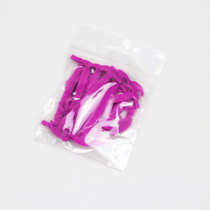 Lacets élastiques en Silicone pour baskets, sans attaches, faciles à mettre et à enlever, pour paresseux, unisexe, 12 pièces/1 ensemble: Purple red