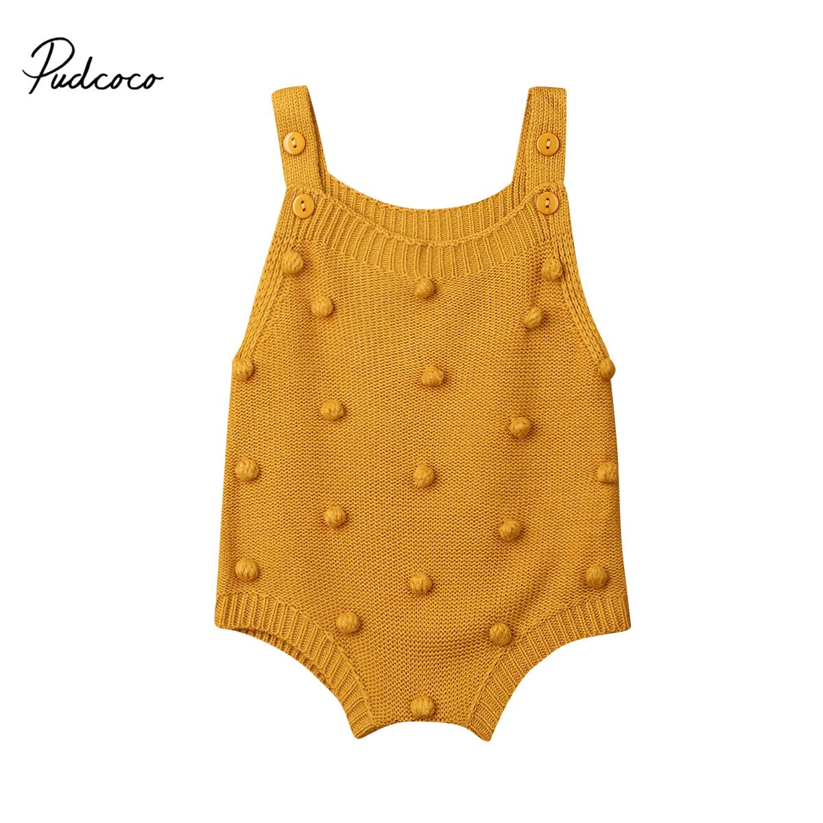 Pudcoco Gebreide Mouwloze Romper Pasgeborenen Baby Jongen Meisje Vest Babygrow Jumpsuit Winter Kleding Overalls Dots Outfits