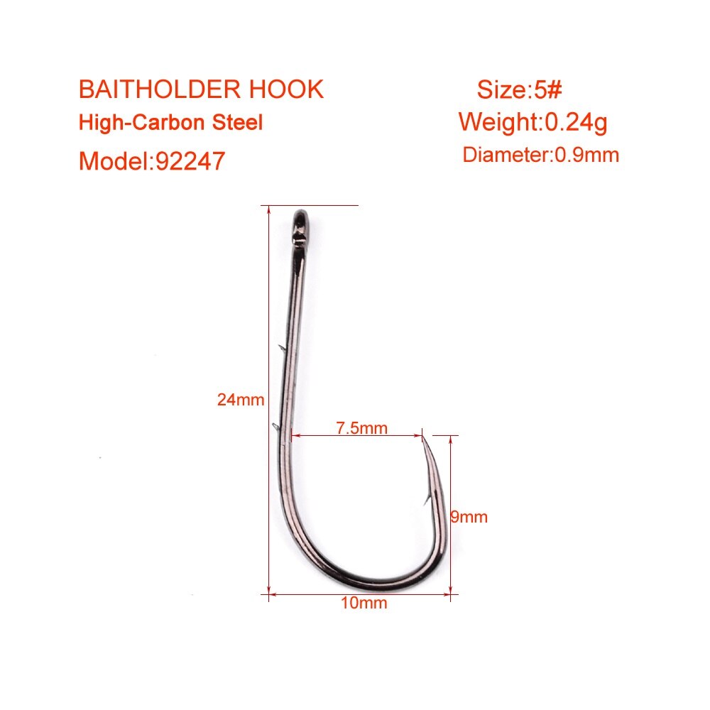100pcs/lot Fishing Hooks 6-1# 1/0-6/0# Fish Hook Bait Holder Black Color Jig Big Barbed Hook Treble Hooks Fishing Tackle Pesca: 92247 5