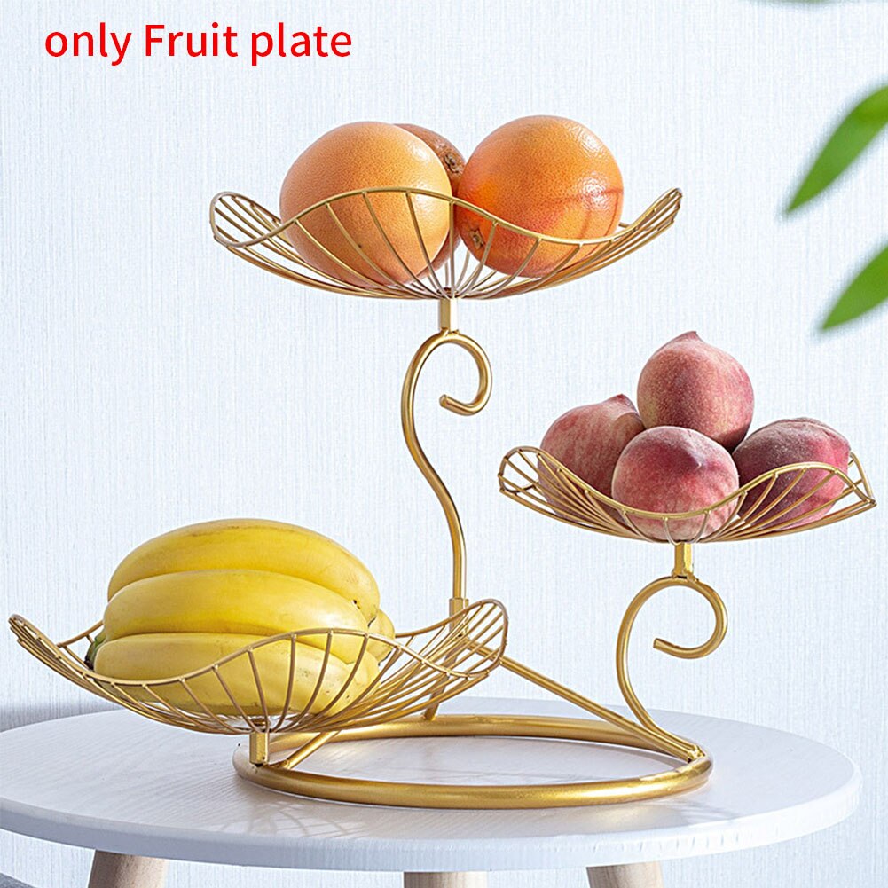 Three-layer Storage Tray Leaf Shaped Nordic Style Wire Basket Kitchen Organizer Home Decor Fruit Plate Snack Rack Living Room