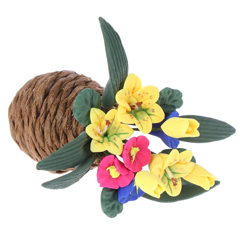 1:12 DollHouse Miniature lily Flowers Ornament Mini Potted Plant Flowers Pot Decor