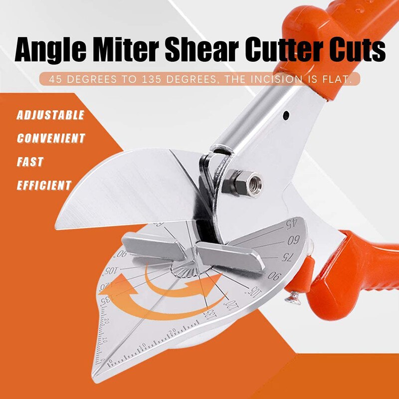 Miter Cutter Trunking Shear Adjustable 45 to 135 Degree Easy Cutter Soft Wood Cutter Angle Scissors Trim Shears