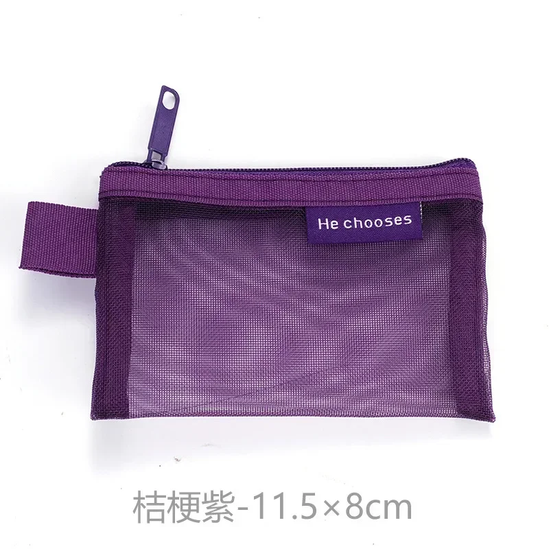 Kleine quadratische einfarbige Münztüte, Nylon-Mesh, Lippenstift, Schlüssel, Kopfhörer-Organizer, Halter, Bus, Bank, Ausweis, Kreditkarten, Beutel, Aufbewahrung: Black