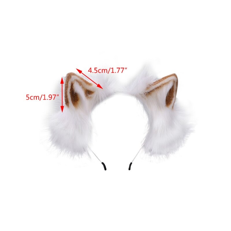 Furry Bendable Cat Ears Headband Flurry Plush Animal Lolita Cosplay Hair Hoop