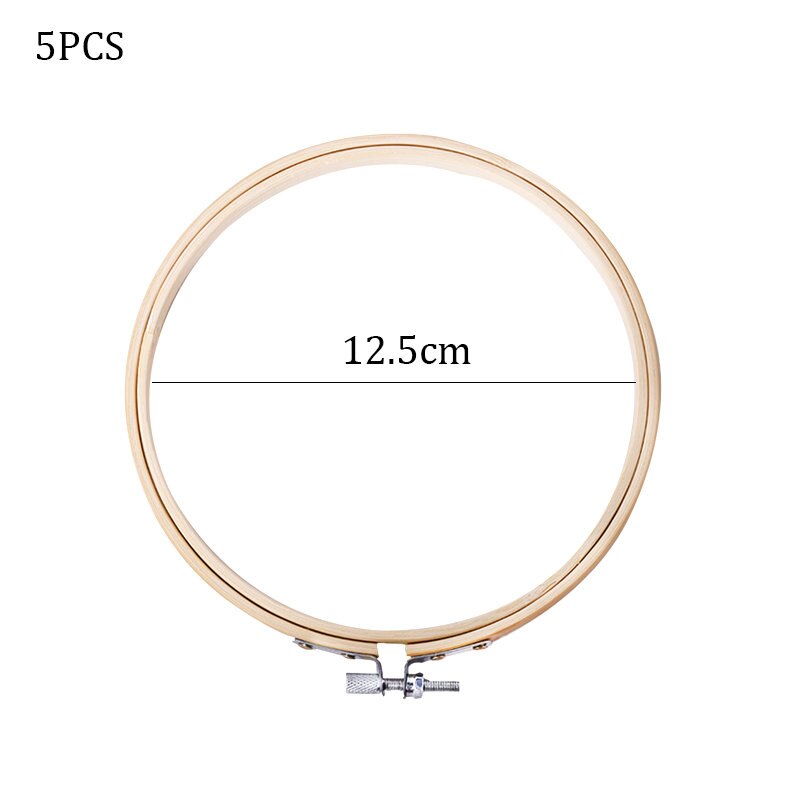 5 sizes Wooden Embroidery shed circle Cross-Stitch Frame Hoop Circle Jewelry Making DIY hand Craft Sewing Needwork Tool 5pcs/lot: 12.5cm-5pcs