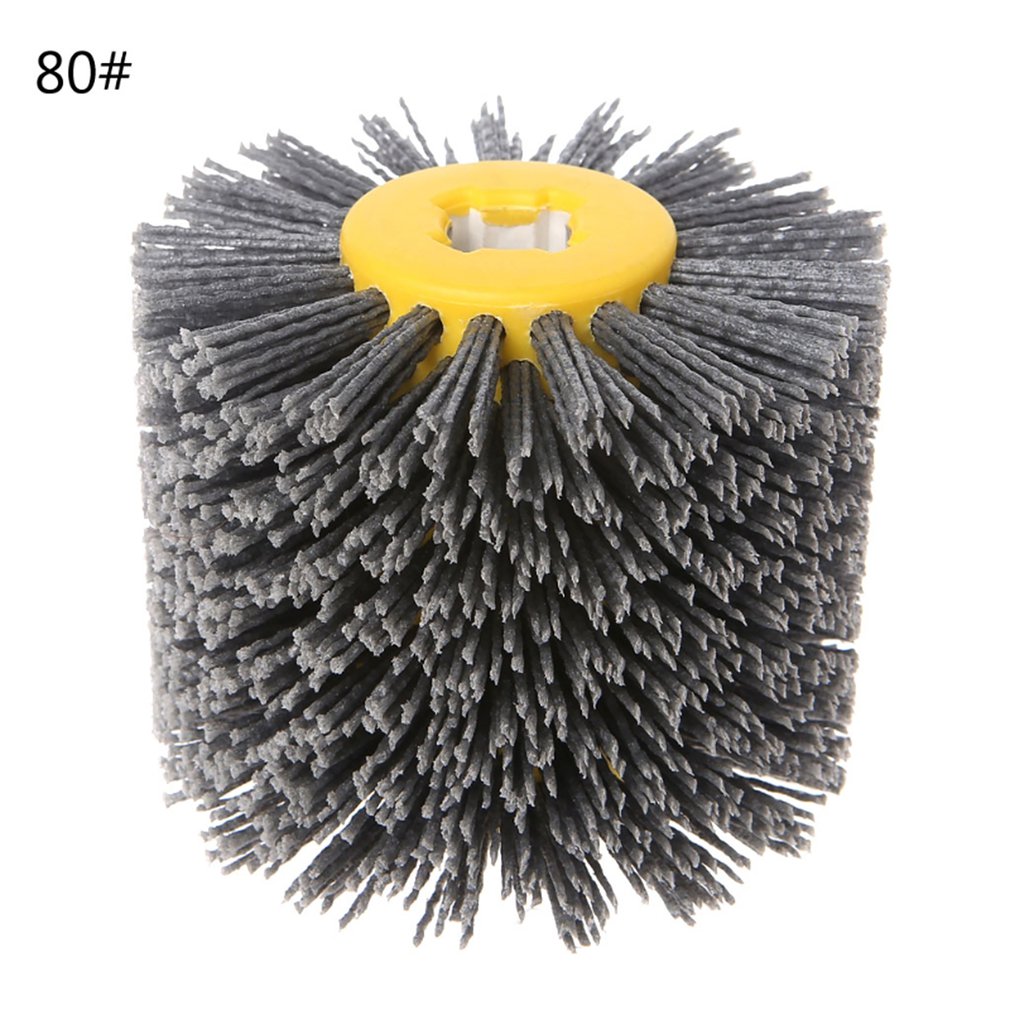 Abrasive Wire Drawing Round Brush Head Polishing Grinding Tool Buffer Wheel For Furniture Wood Sculpture Rotary Drills: 80#