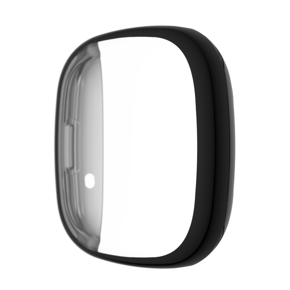 Screen Protector Voor Fitbit Versa 3/Fitbit Gevoel Lite Rondom Ultra Dunne Zachte Tpu Horloge Case Bumper protector: Black